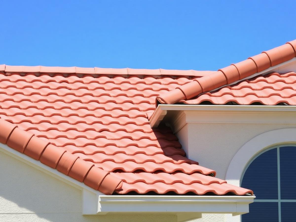 Illustrative example: a barrel tile roof on a South Florida home under a clear blue sky.